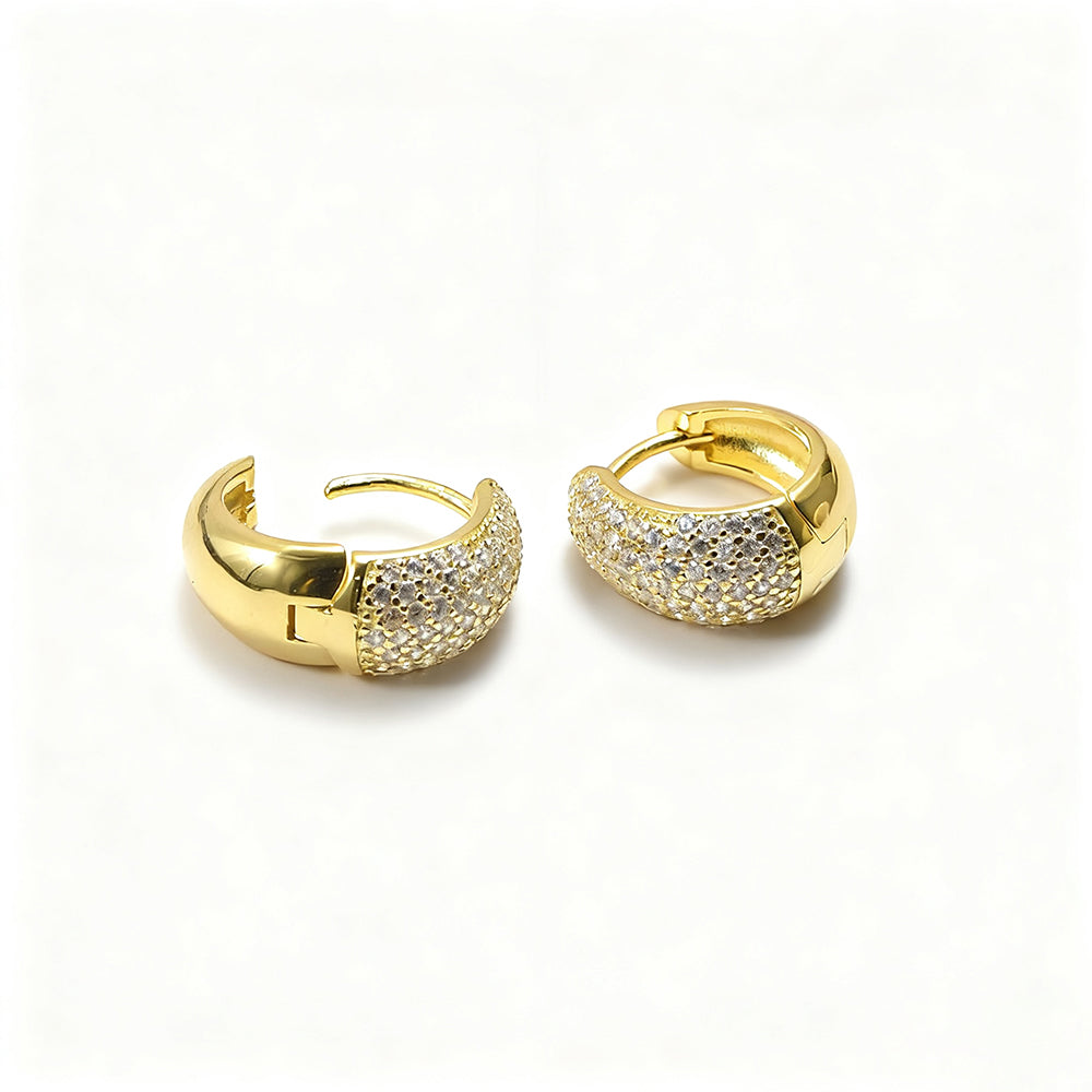 Lumen Pavé Earrings - Guld