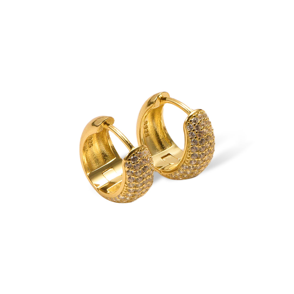 Lumen Pavé Earrings - Guld