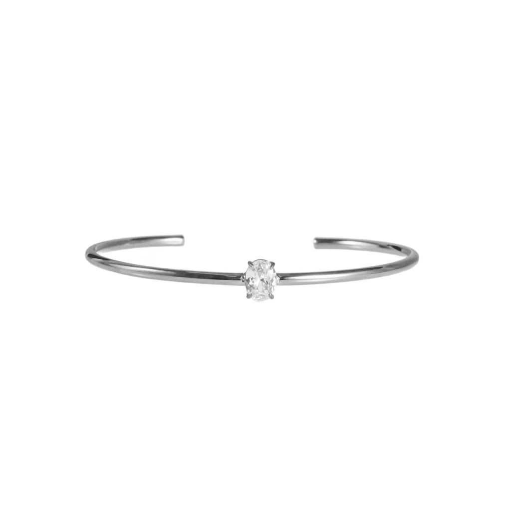 Estelle Oval Cuff Silver - Silver Armband - AEDORA Jewelry

