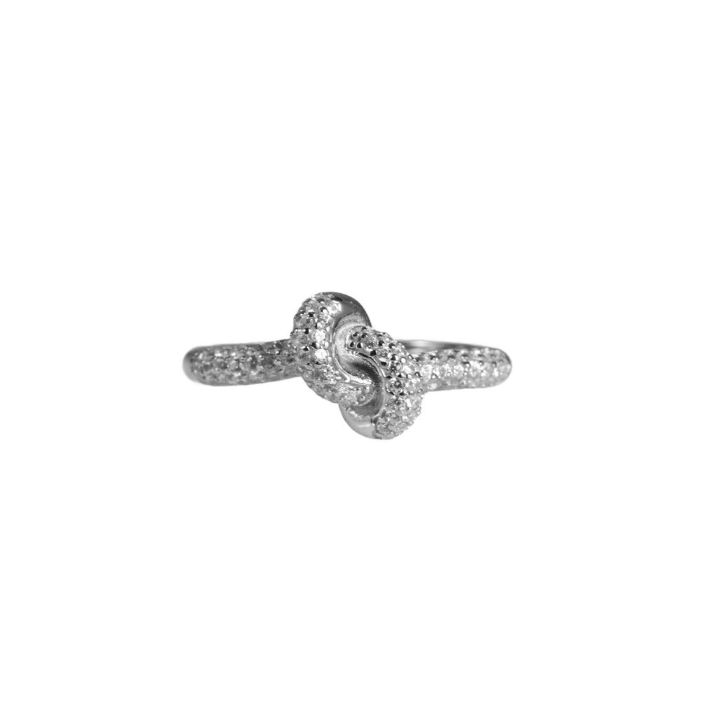 Nodus Pavé Ring Silver - 925 Sterling Silver Ring med Pavé-stenar - AEDORA Jewelry
