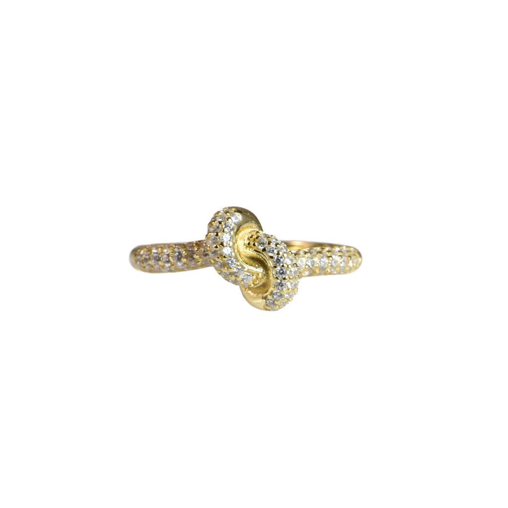 Nodus Pavé Ring Guld - Guldpläterad Ring med Pavé-stenar - AEDORA Jewelry
