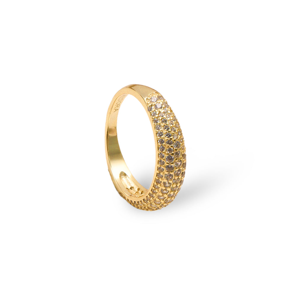 Elegant guldring med pavé-stenar från AEDORA Jewelry - Luminous Pavé Ring i guld"