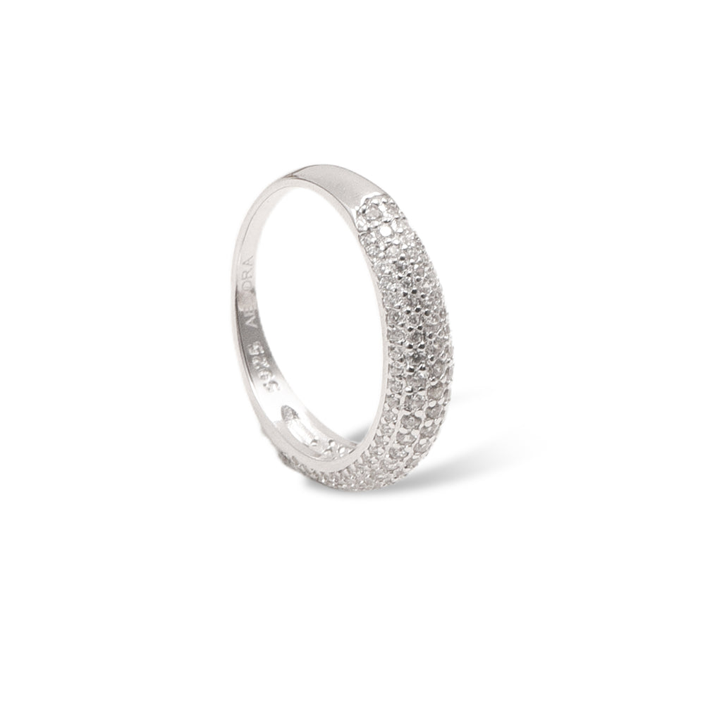 Luminous Pavé Ring Silver - 925 Sterling Silver Ring med Pavé-stenar - Vattentålig Nickelfri - AEDORA Jewelry

